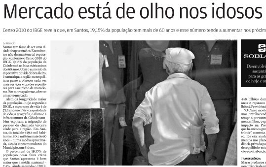 Entrevista sobre o mercado da Terceira Idade na cidade de Santos